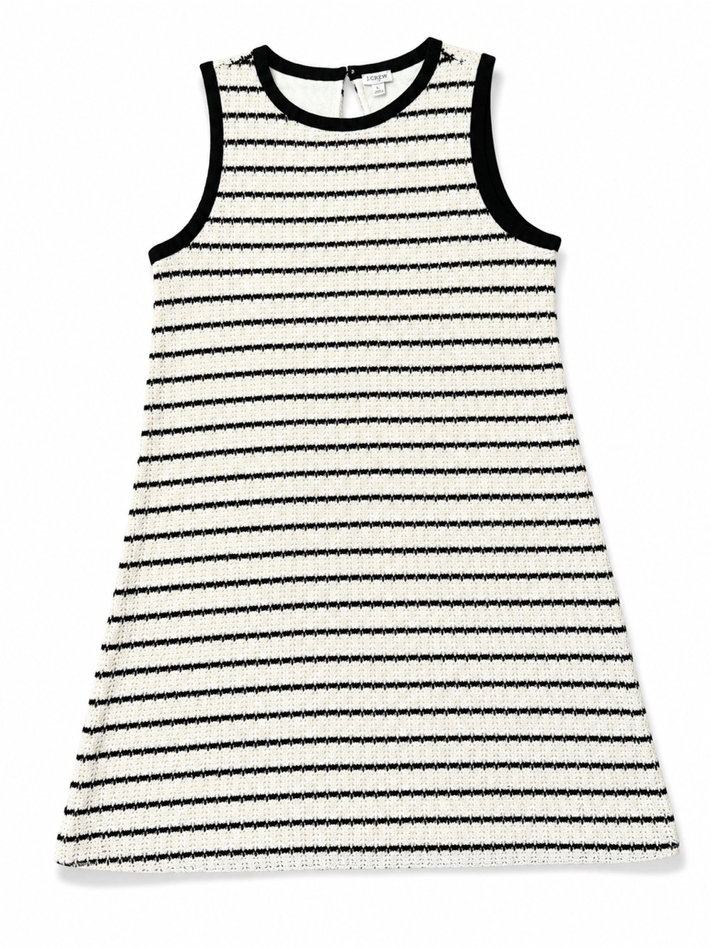 J Crew Textured Stripe Shift Dress Cream Black Knit Large - Picture 4 of 13